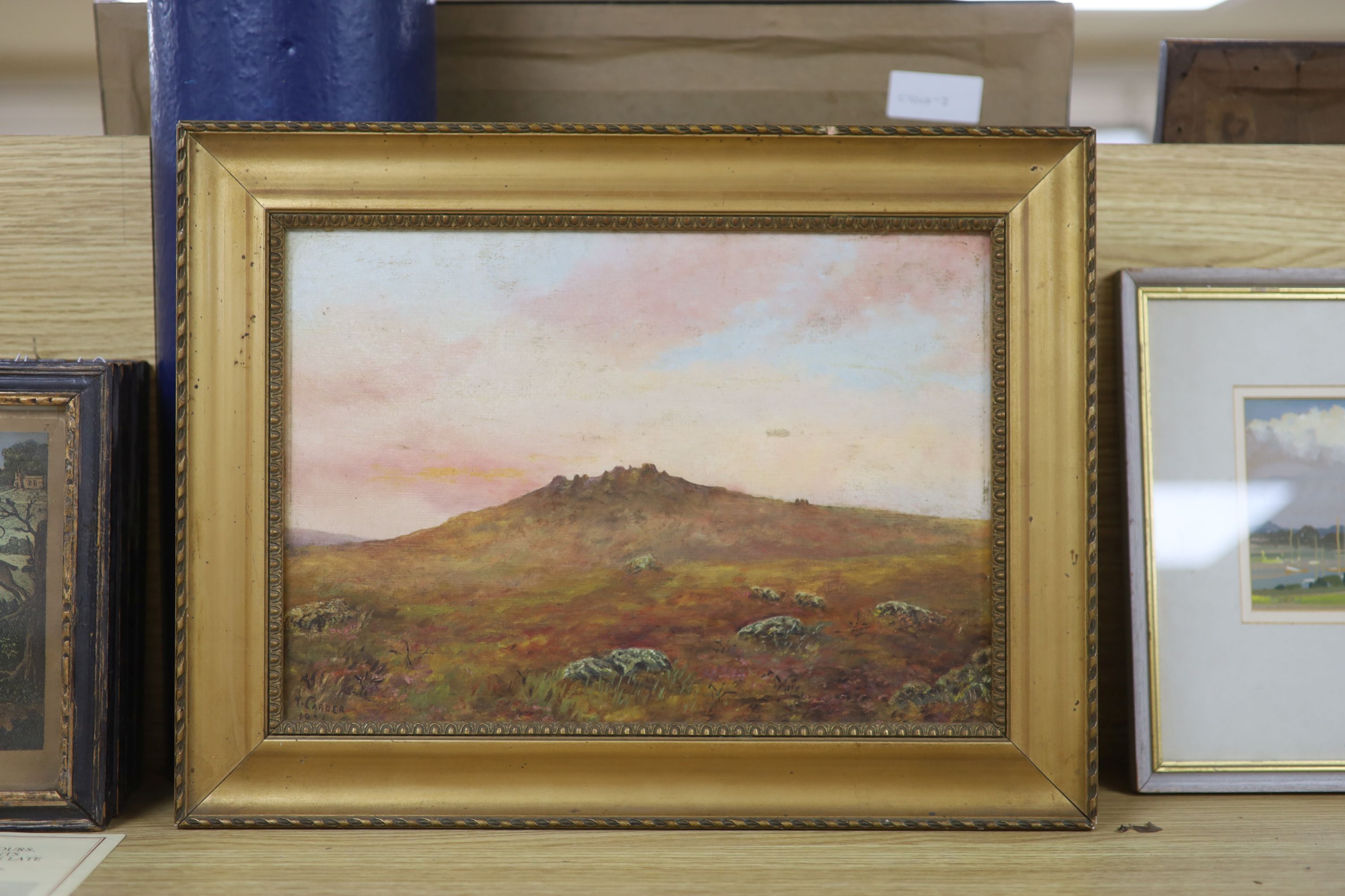 A. Carder, oil on canvas board, Moorland scene, signed and dated 1921, 24 x 34cm